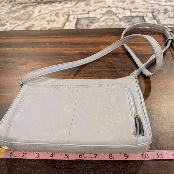 Tignanello Crossbody Genuine Leather Bag , Blue gray , Numerous Compartments,GUC - Picture 7 of 9